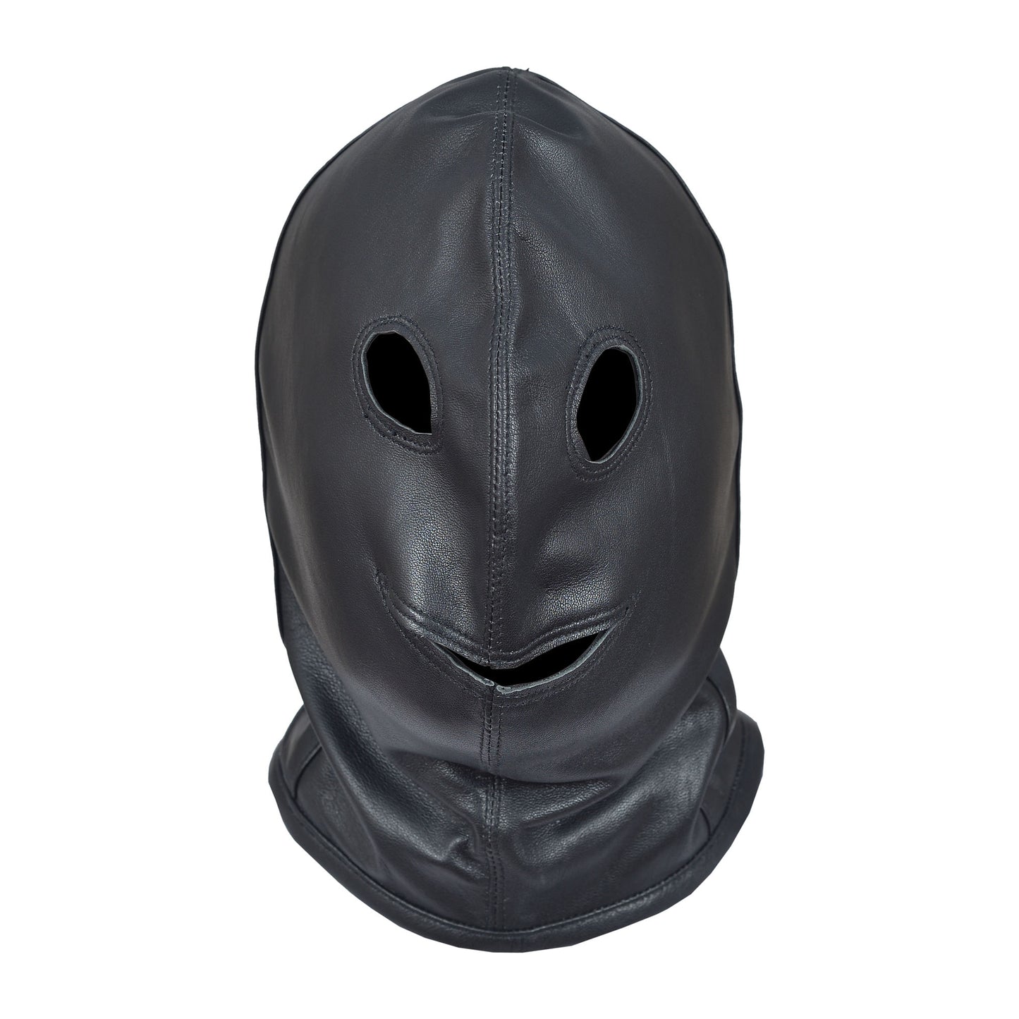 Leather Bondage BDSM Hood with Open Mouth – Fetish Mask for Roleplay, Submission & Kink Play by London Knighthood