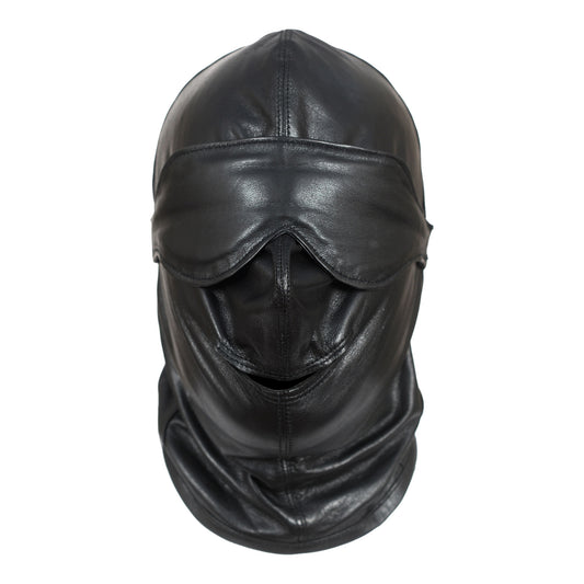 Leather Bondage Hood Mask with Detachable Straps – Fetish BDSM Sensory Deprivation Gear by London Knighthood
