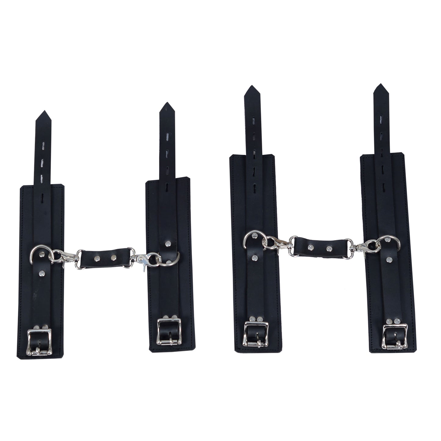 Leather Lockable BDSM Restraint Cuffs – Fetish Bondage Wrist Cuff Set for Dominant & Submissive Play by London Knighthood