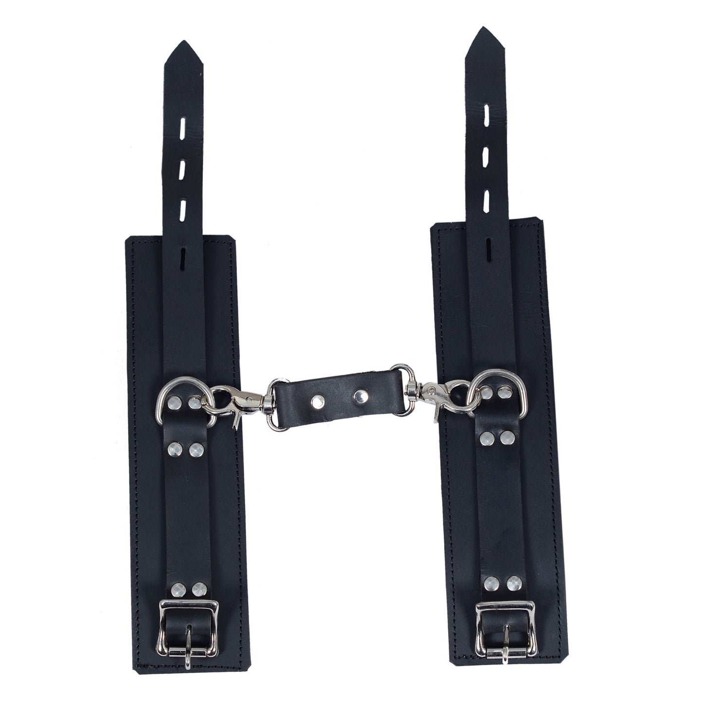 Real Leather Heavy Duty Lockable Wrist Restraints – BDSM Bondage Cuffs Set for Fetish & Submissive Play by London Knighthood