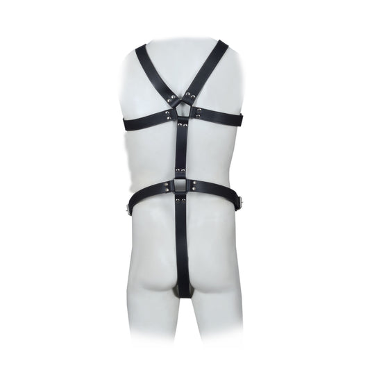 Men’s Full Body Leather Bondage Harness – Adjustable Gay BDSM Chest & Torso Strap Fetish Wear by London Knighthood