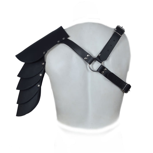 Leather Gladiator Shoulder Harness – Medieval LARP Body Armor Costume for Cosplay & Reenactment by London Knighthood