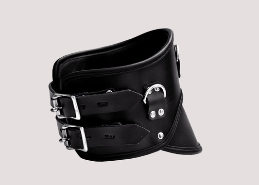 Heavy Duty Padded Leather BDSM Posture Collar – Bondage Restraint Neck Collar