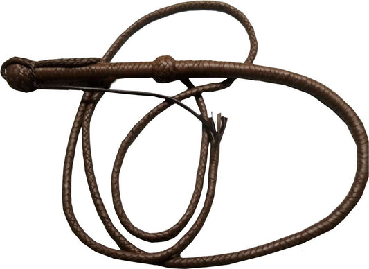Brown Cowhide Leather Bullwhip – Supreme Indiana Jones Style Whip for Training, Performance & Costume