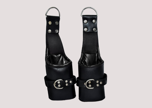 Heavy Duty Padded Leather Suspension Wrist Cuffs – Genuine BDSM Bondage Restraints