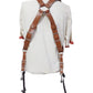 Tan Buffalo Leather Dual Camera Harness Strap – Multi-Camera Shoulder Harness with Metal Rings for DSLR, Mirrorless & Event Photography