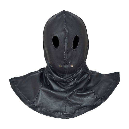 Leather Bondage BDSM Hood – Fetish Roleplay Mask for Sensory Deprivation & Kink Play by London Knighthood