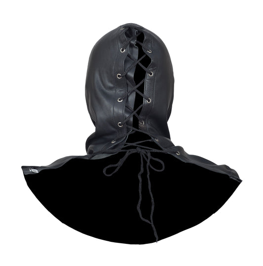 Leather Bondage BDSM Hood – Fetish Roleplay Mask for Sensory Deprivation & Kink Play by London Knighthood