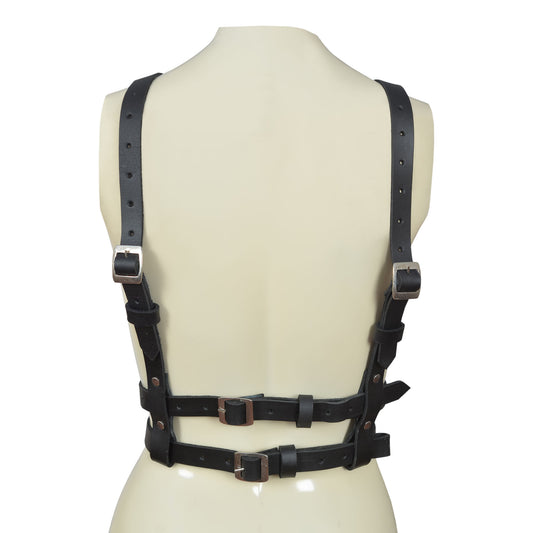 Punk PU Leather Waist Harness Belt – Gothic Adjustable Body Strap for Festival, Club, and Fetish Fashion by London Knighthood