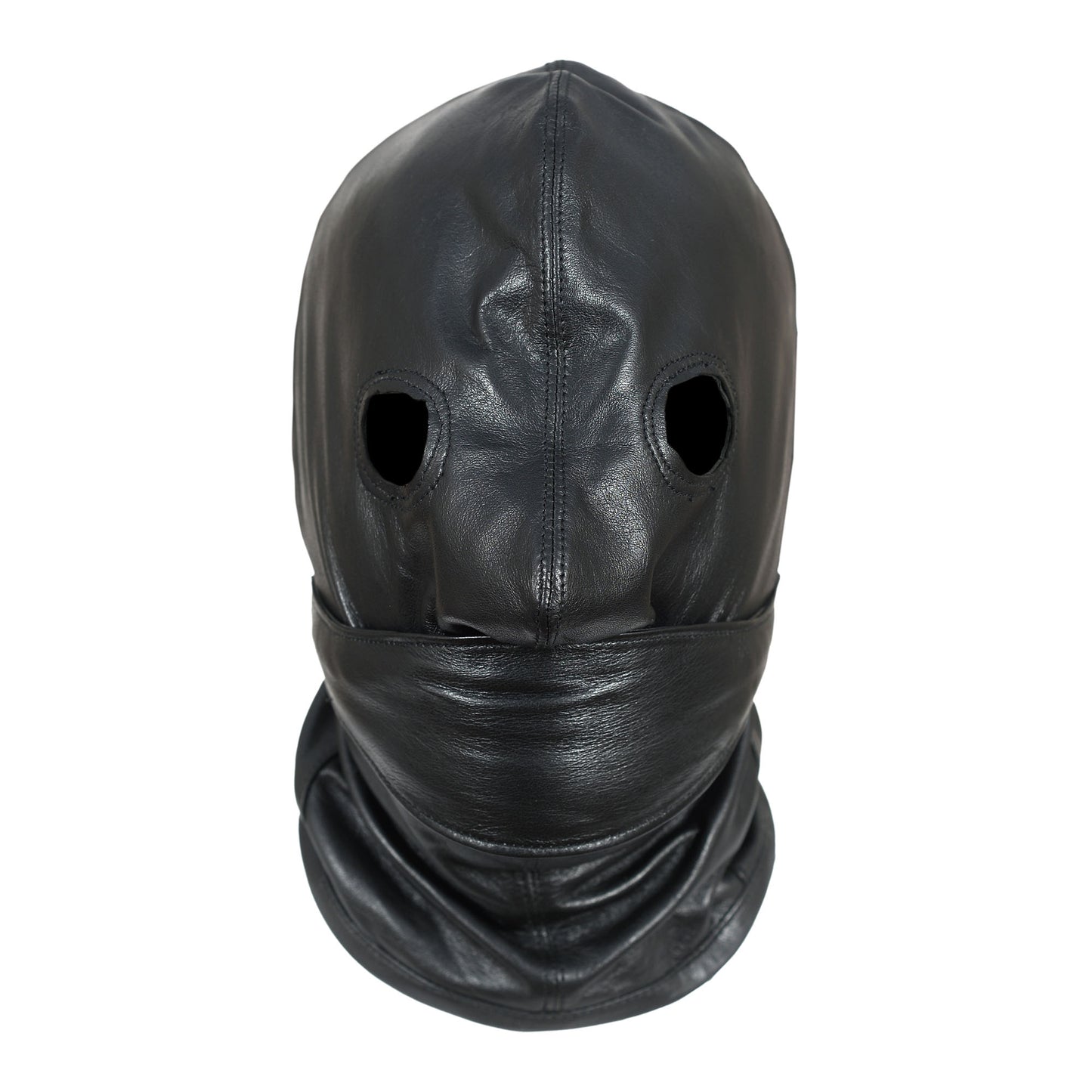 Leather Bondage Hood Mask with Detachable Straps – Fetish BDSM Sensory Deprivation Gear by London Knighthood