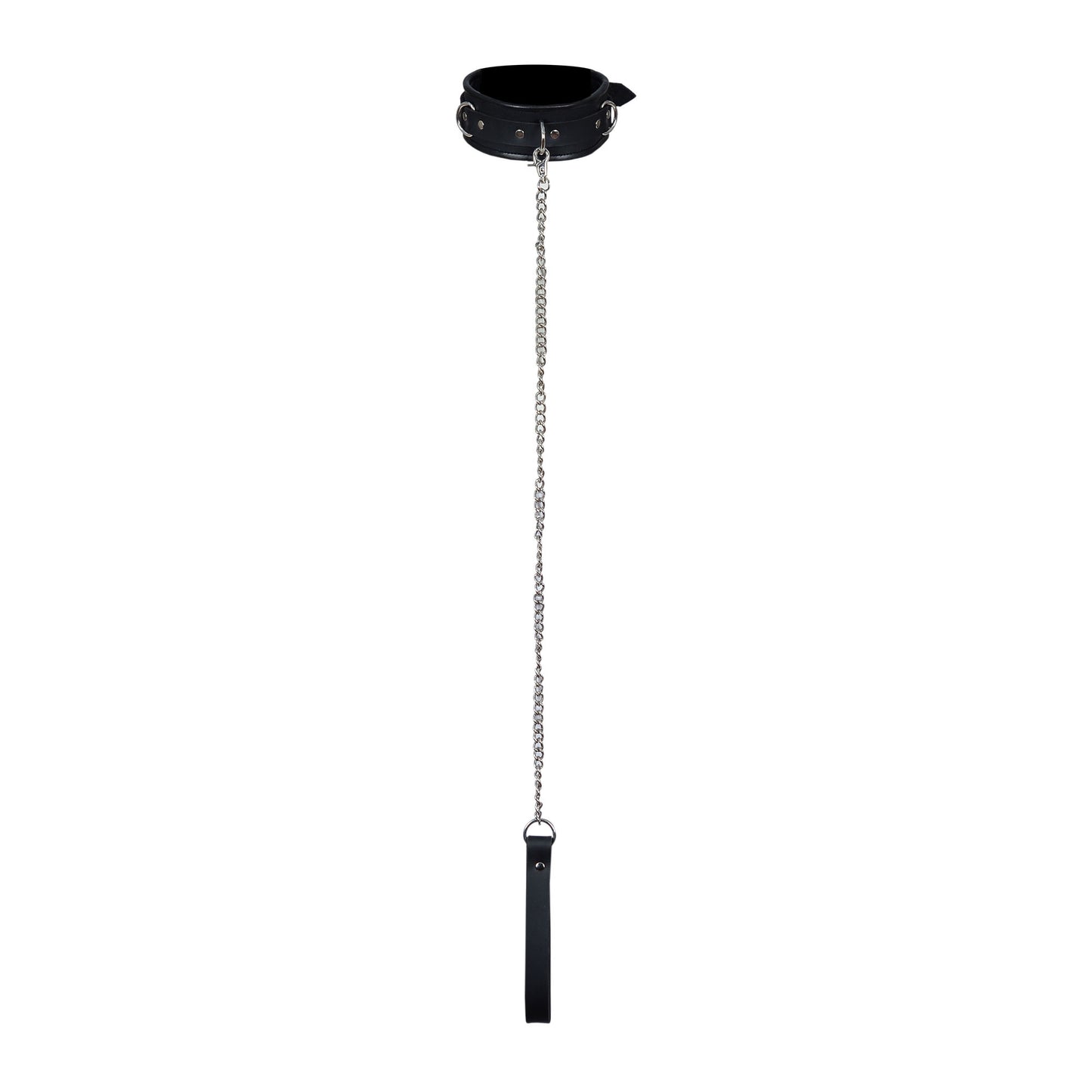 Genuine Leather BDSM Collar – Padded Submissive Bondage Choker with Detachable Chain Leash by London Knighthood