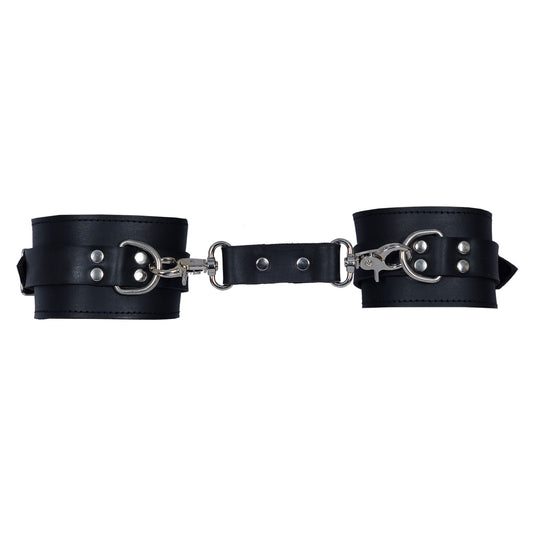 Real Leather Heavy Duty Lockable Wrist Restraints – BDSM Bondage Cuffs Set for Fetish & Submissive Play by London Knighthood