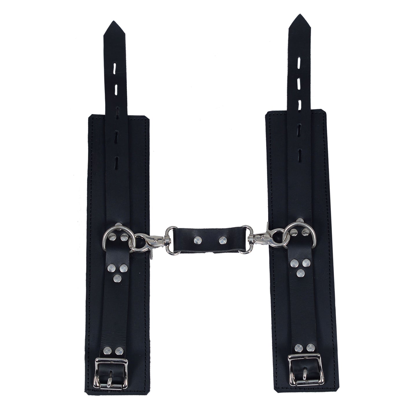 Real Leather Heavy Duty Lockable Wrist Restraints – BDSM Bondage Cuffs Set for Fetish & Submissive Play by London Knighthood