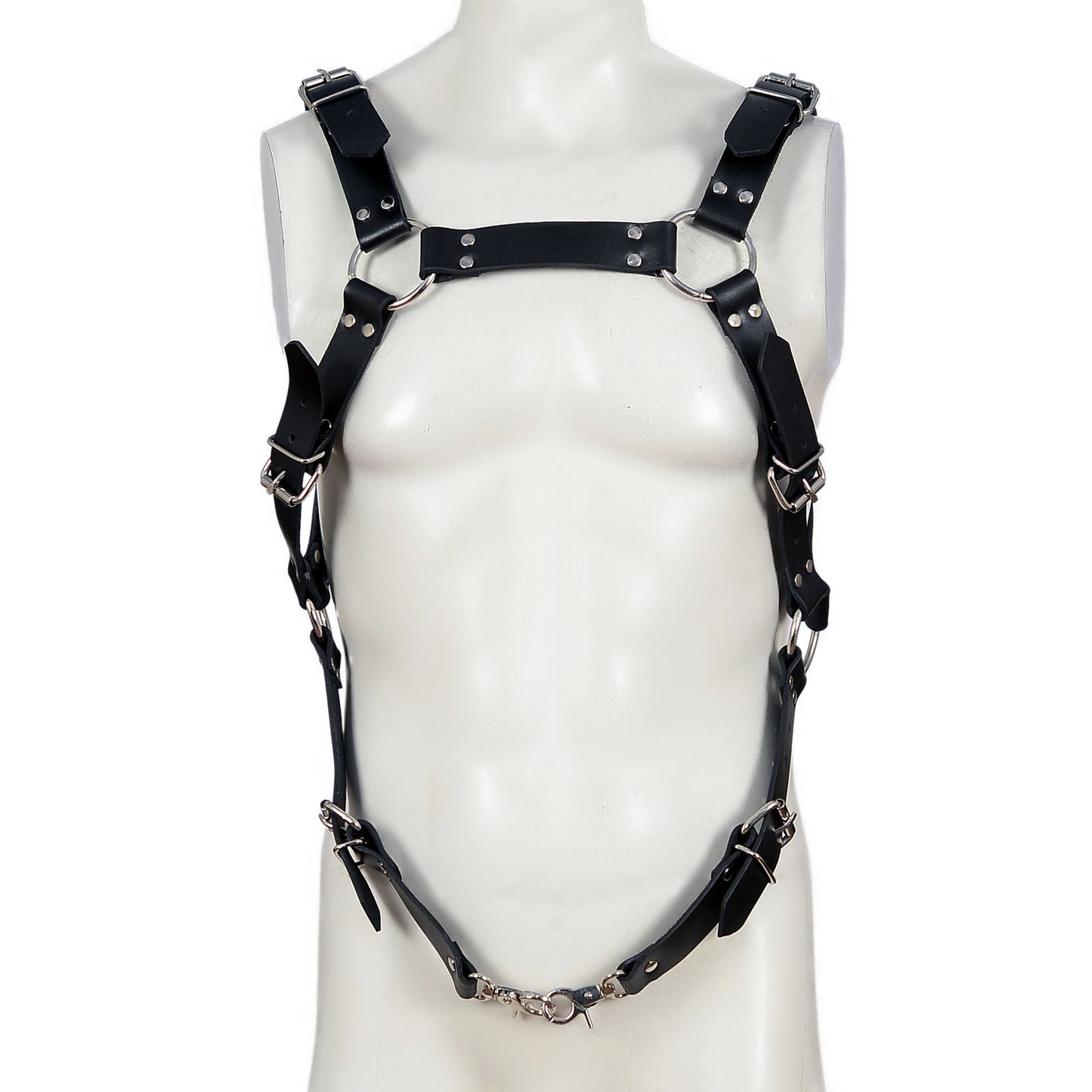 Men’s Genuine Leather Chest Body Harness with Buckles and Suspender Belts – BDSM Fetish Wear & Male Bondage Gear by London Knighthood