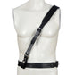 Black Full Grain Cowhide Leather Sam Browne Cross Over Belt – Military Style Shoulder Strap Harness by London Knighthood