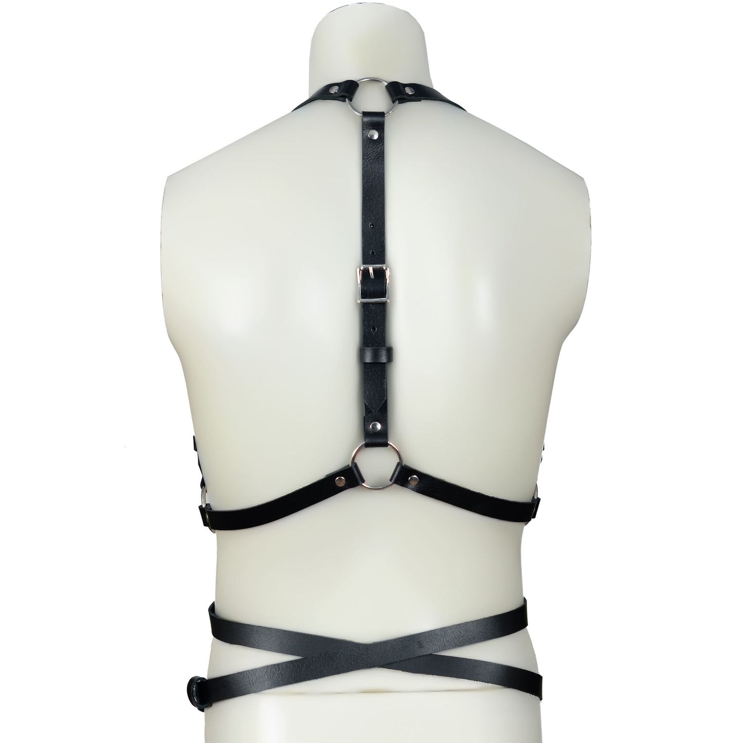 Men’s Leather Chest Harness with Waist Belt – Adjustable Rave & Fetish Gear – Erotic Clubwear by London Knighthood