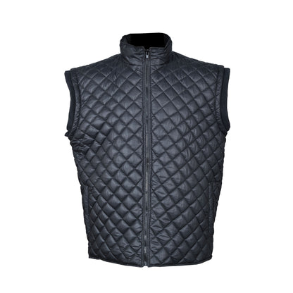 Men’s Quilted Leather Vest – Sleeveless Biker Waistcoat Jacket with Front Zipper by London Knighthood