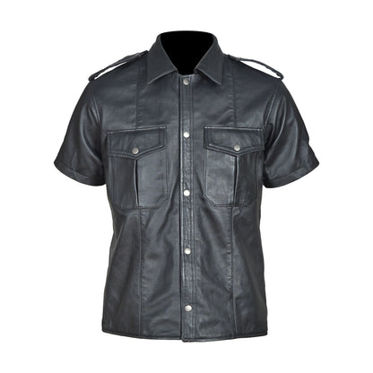 Leather Police BLUF Shirt – Fetish Uniform Top for Men, Sexy Clubwear by London Knighthood