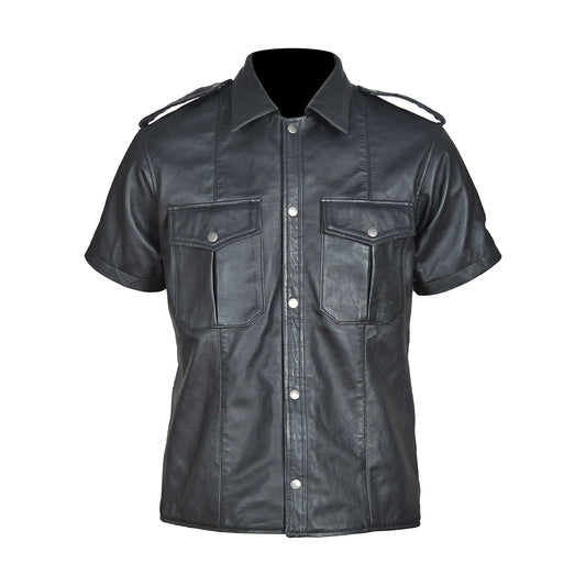 Leather Police BLUF Shirt – Fetish Uniform Top for Men, Sexy Clubwear by London Knighthood