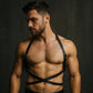 Men’s Leather Chest Harness with Waist Belt – Adjustable Rave & Fetish Gear – Erotic Clubwear by London Knighthood