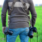 Tan Buffalo Leather Dual Camera Harness Strap – Multi-Camera Shoulder Harness with Metal Rings for DSLR, Mirrorless & Event Photography