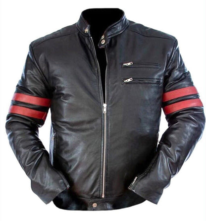 Men’s Wolverine Biker Jacket – Genuine Lamb Leather X-Men Inspired Rock Racer Coat
