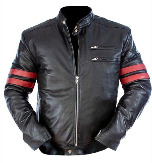 Men’s Wolverine Biker Jacket – Genuine Lamb Leather X-Men Inspired Rock Racer Coat
