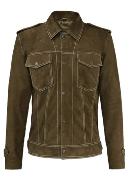 Men’s John Lennon Rubber Soul Jacket – Genuine Suede Leather Celebrity Vintage Coat
