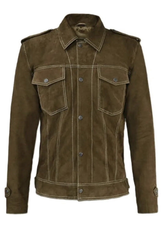Men’s John Lennon Rubber Soul Jacket – Genuine Suede Leather Celebrity Vintage Coat