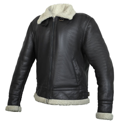 Men’s RAF B3 Aviator Bomber Jacket – Real Sheepskin Leather Flying Pilot Coat