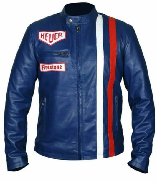 Men’s Steve McQueen Inspired Leather Jacket – 100% Real Handmade Vintage Biker Style