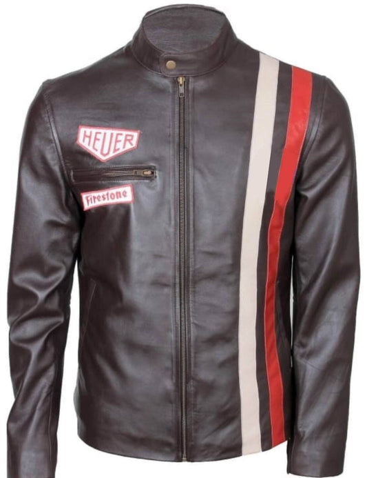 Men’s Steve McQueen Inspired Leather Jacket – 100% Real Handmade Vintage Biker Style