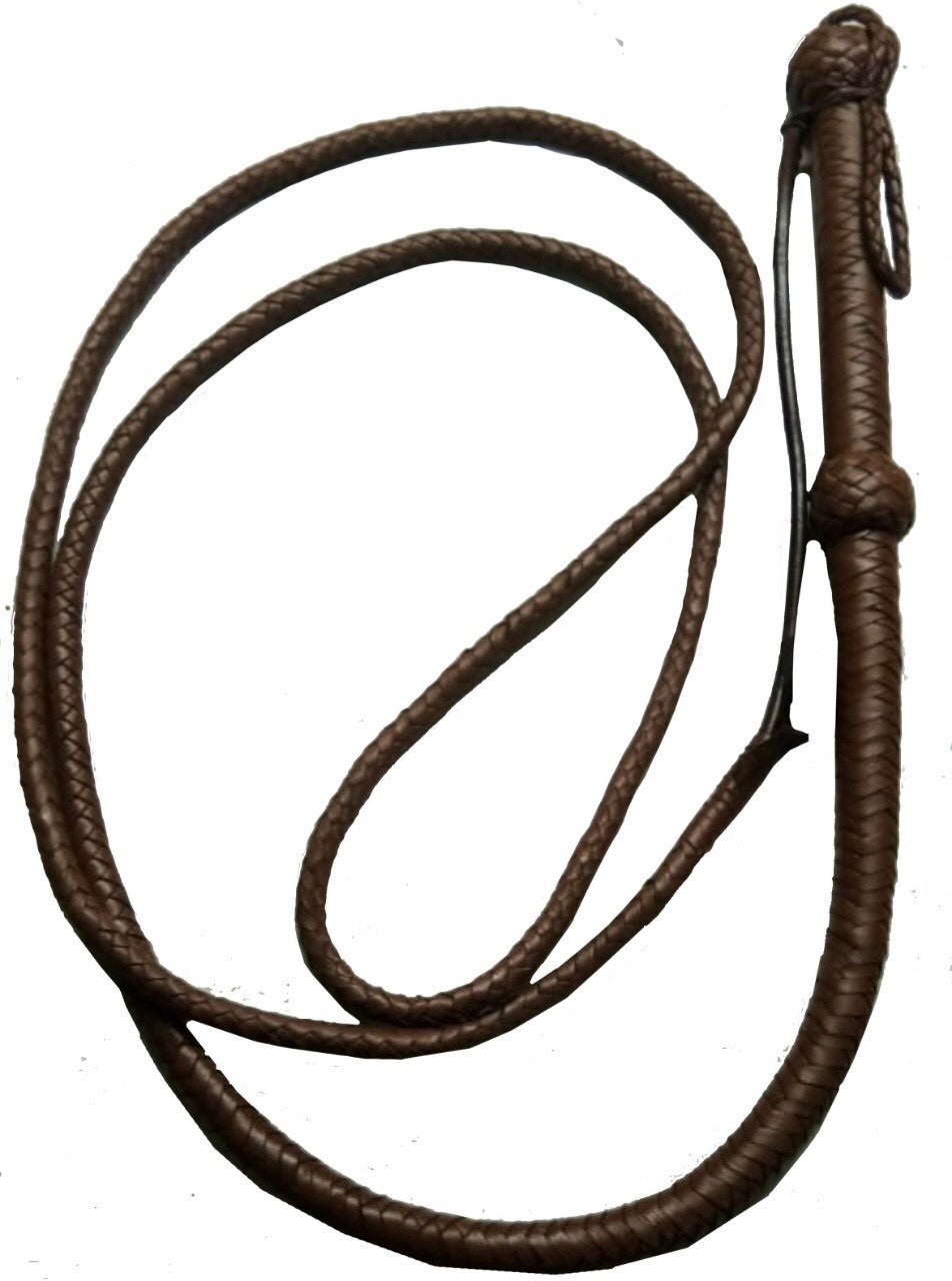 Brown Cowhide Leather Bullwhip – Supreme Indiana Jones Style Whip for Training, Performance & Costume