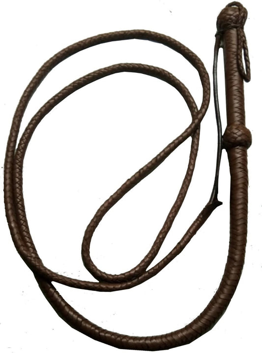 Brown Cowhide Leather Bullwhip – Supreme Indiana Jones Style Whip for Training, Performance & Costume