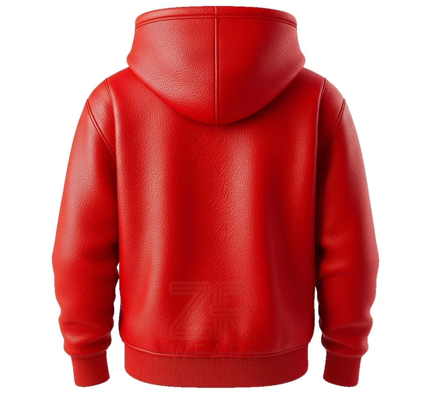 Men's Genuine Premium Luxury Leather Handmade Hoodie Green Blue Red